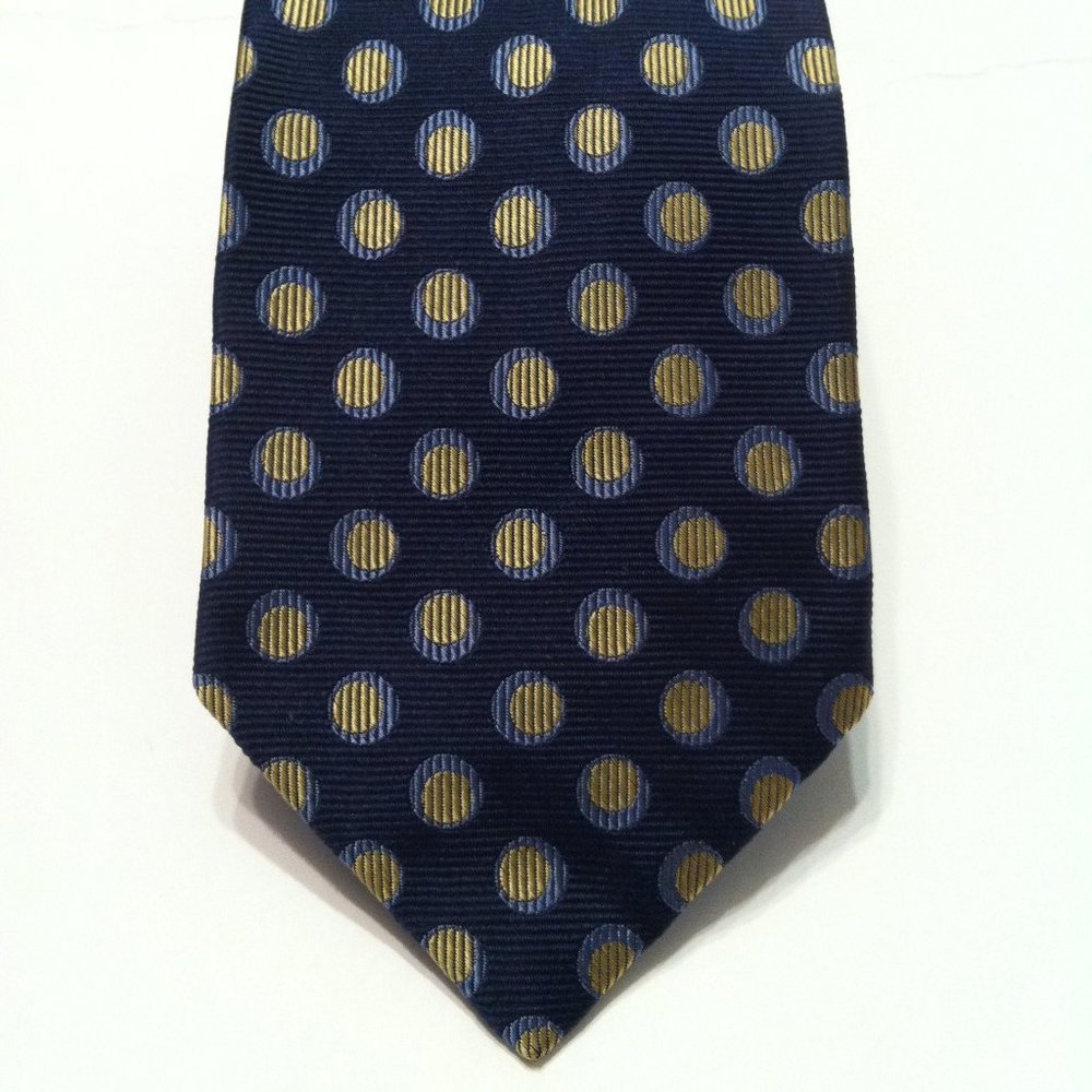 HILDITCH & KEY FOR SAKS FIFTH AVENUE MEN'S NEW NAVY SILK TIE  WIDTH: 3 5/8"